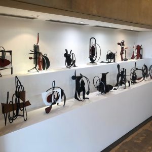 Photograph of steel sculptures by Brian Fell at YSP