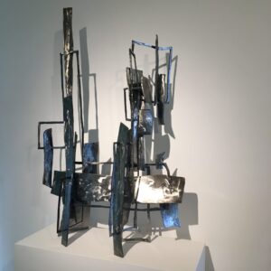 Fenestre an abstract art piece by Brian Fell part of the Steelworks show