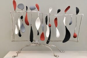 Colourful metal art piece by Brian Fell. Abstract work in the Steelworks collection